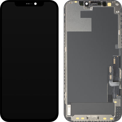 MP zaslon na dotik, združljiv z Apple iPhone 12 / 12 Pro, z okvirjem, OLED FHD IC Movable različica, črna