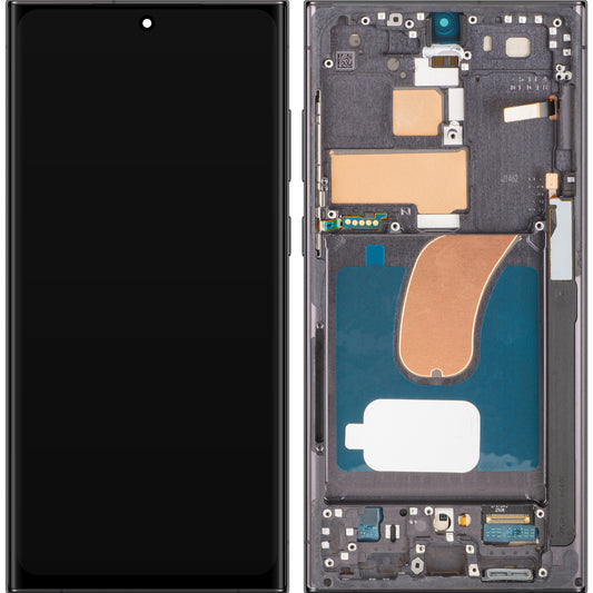 MP zaslon na dotik, združljiv s Samsung Galaxy S23 Ultra S918, z okvirjem, OLED različica, črna, zamenjava