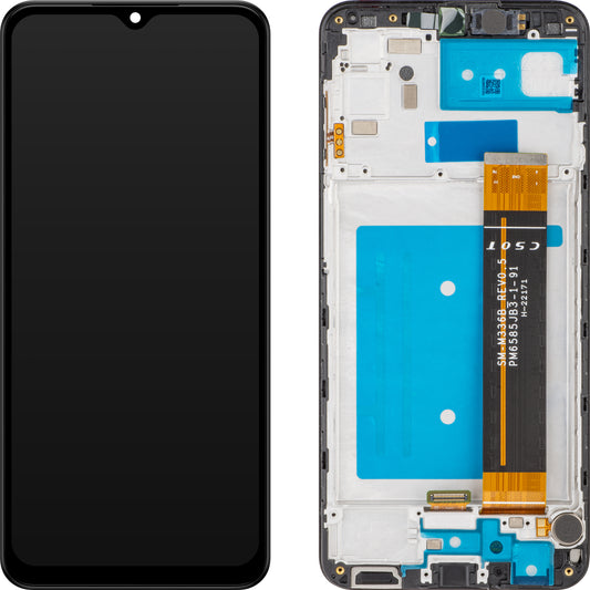 MP zaslon na dotik, združljiv s Samsung Galaxy A23 A235, z okvirjem, črn, ponovno zapakiran