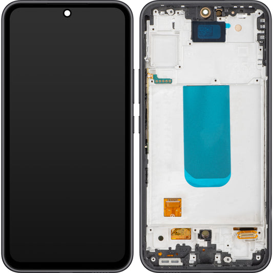 MP zaslon na dotik, združljiv s Samsung Galaxy A54 A546, z okvirjem, različica OLED, črn (grafit) 