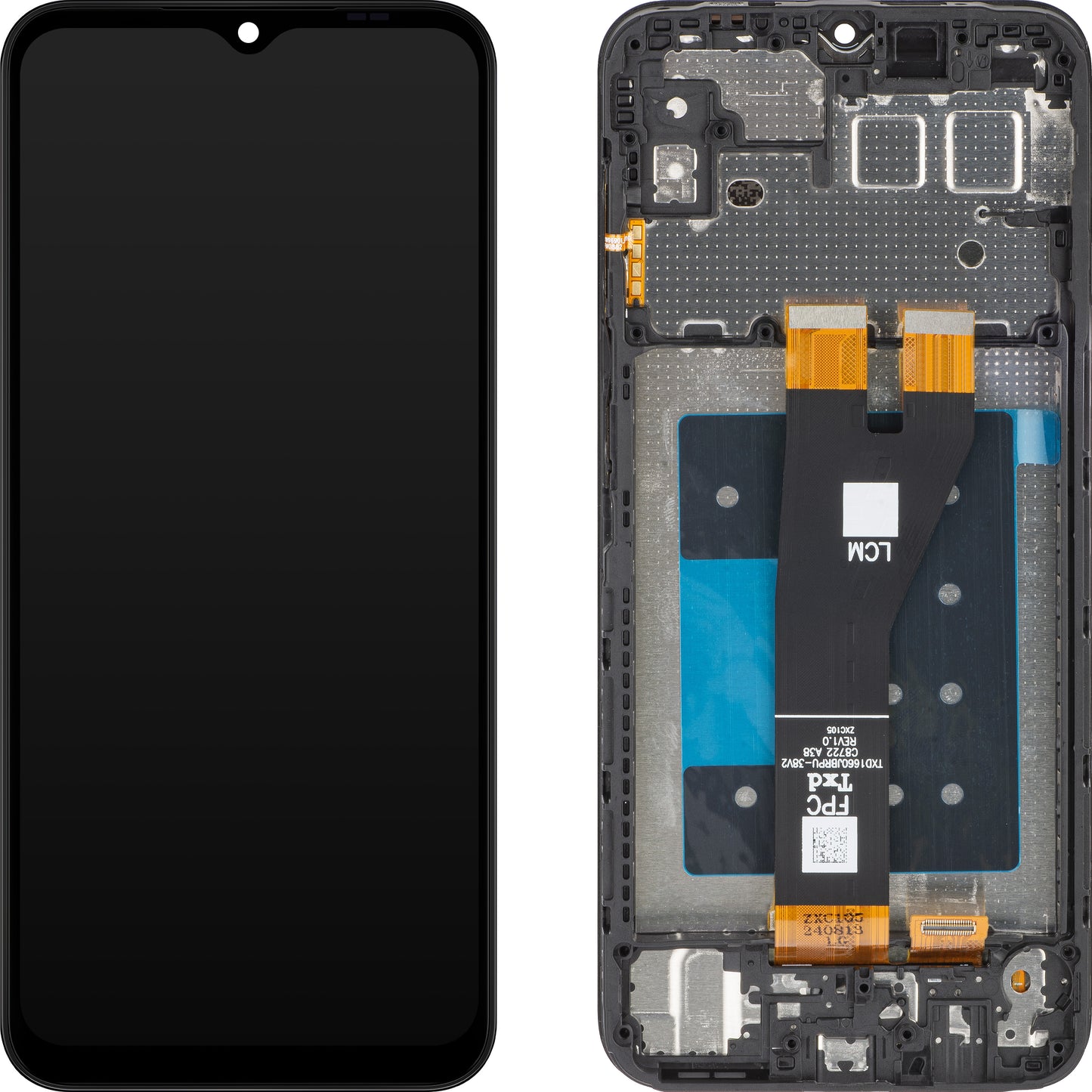 MP zaslon na dotik, združljiv s Samsung Galaxy A14 5G A146, z okvirjem, črn 