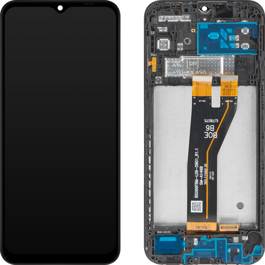 MP zaslon na dotik, združljiv s Samsung Galaxy A14 A145, z okvirjem, neevropska različica, črn 