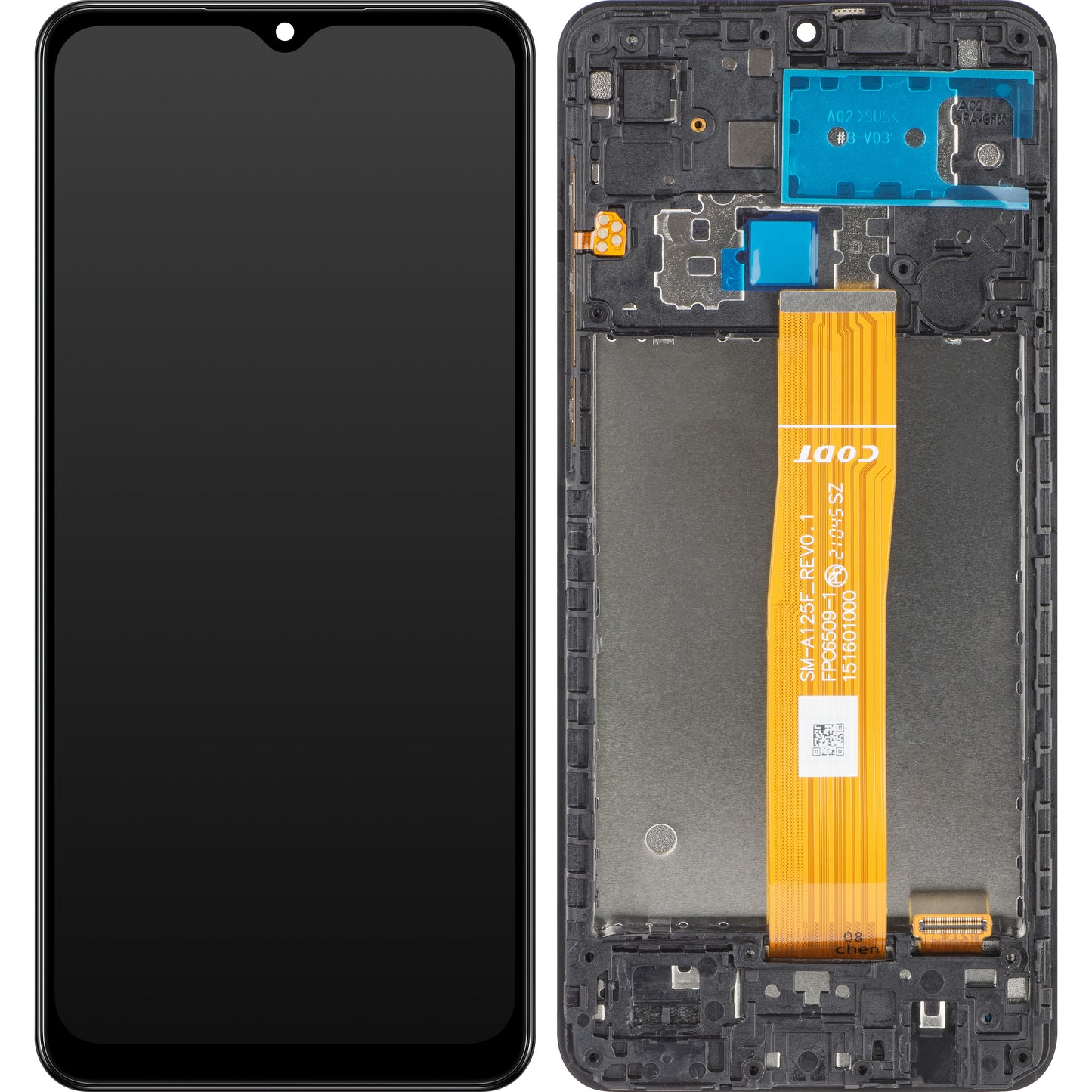 MP zaslon na dotik, združljiv s Samsung Galaxy A02 A022, z okvirjem, črn 
