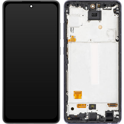 MP zaslon na dotik, združljiv s Samsung Galaxy A52 5G A526 / A52 A525 / A52s 5G A528, z okvirjem, različica OLED, črn