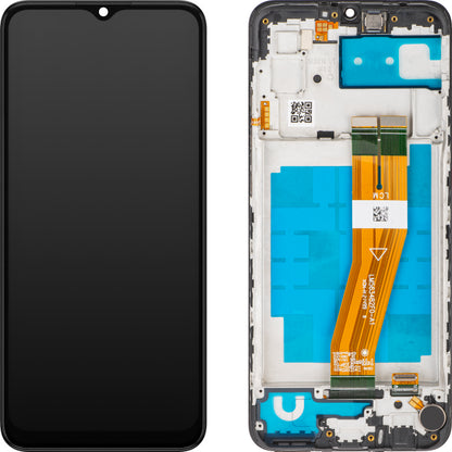 Zaslon na dotik MP, združljiv s Samsung Galaxy A03 A035, z okvirjem, različica G, črn