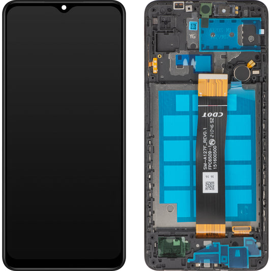 MP zaslon na dotik, združljiv s Samsung Galaxy A12 Nacho A127, z okvirjem, črn
