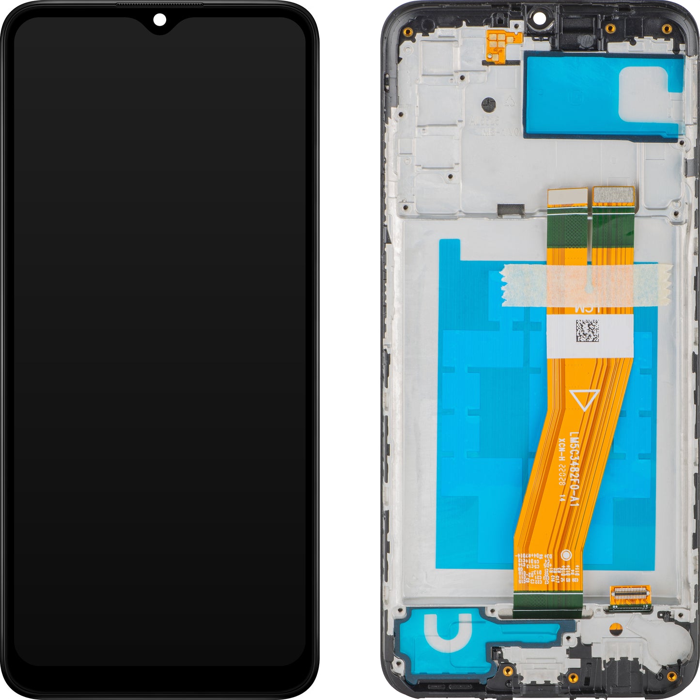 Zaslon s tehnologijo na dotik MP, združljiv s Samsung Galaxy A03s A037, s okvirjem, različica F, črn