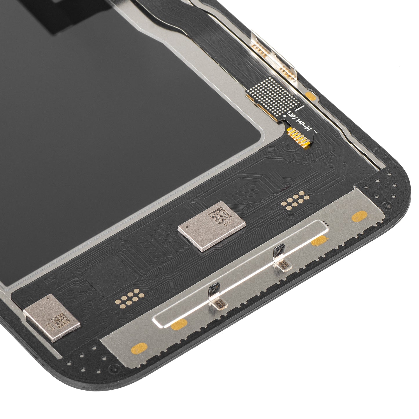 Zaslon s tehnologijo na dotik MP, združljiv z Apple iPhone 13 Pro, z okvirjem, različica Soft OLED IC Movable 120Hz FHD, črna