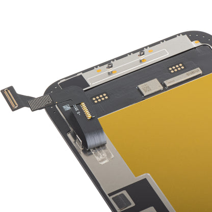 Zaslon na dotik MP, združljiv z Apple iPhone 15 Plus, z okvirjem, različica Soft OLED FHD IC Movable, črn