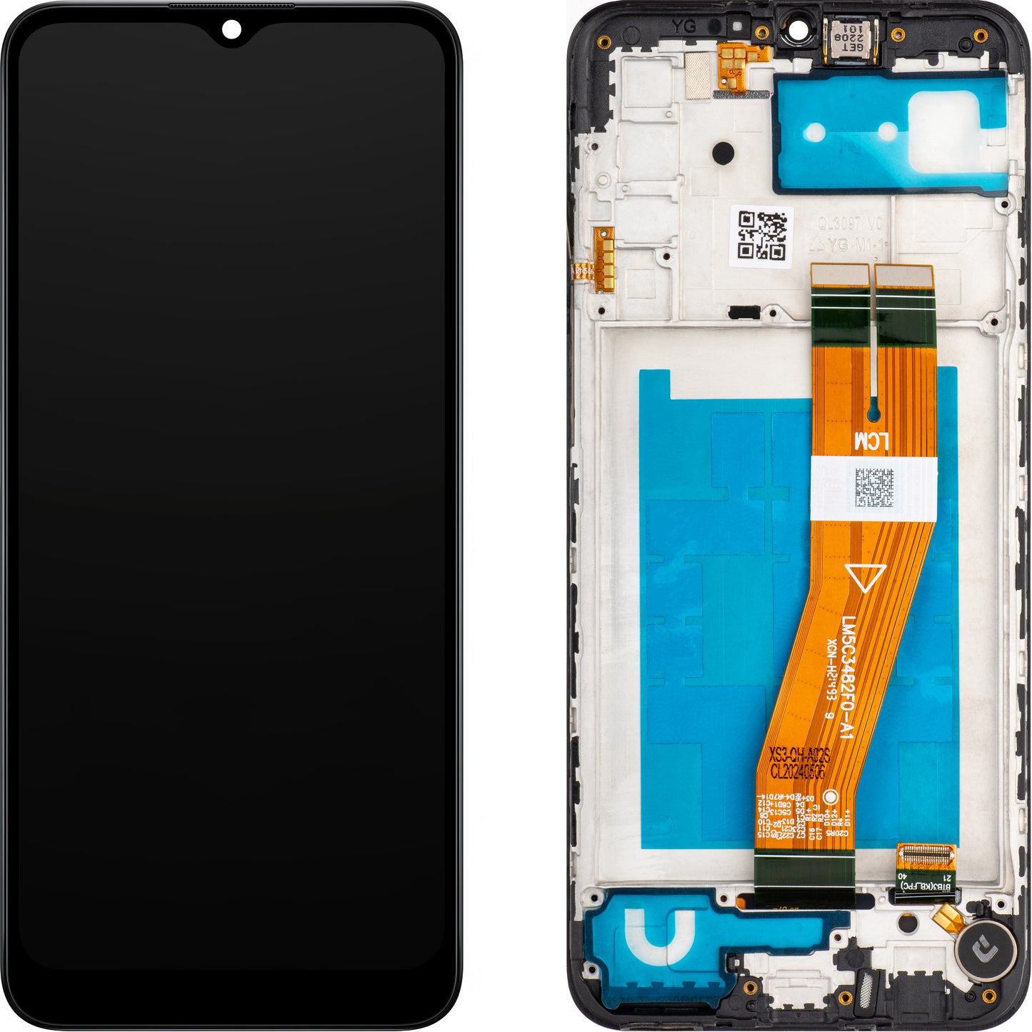 MP zaslon na dotik, združljiv s Samsung Galaxy A02s A025G, z okvirjem, črn 