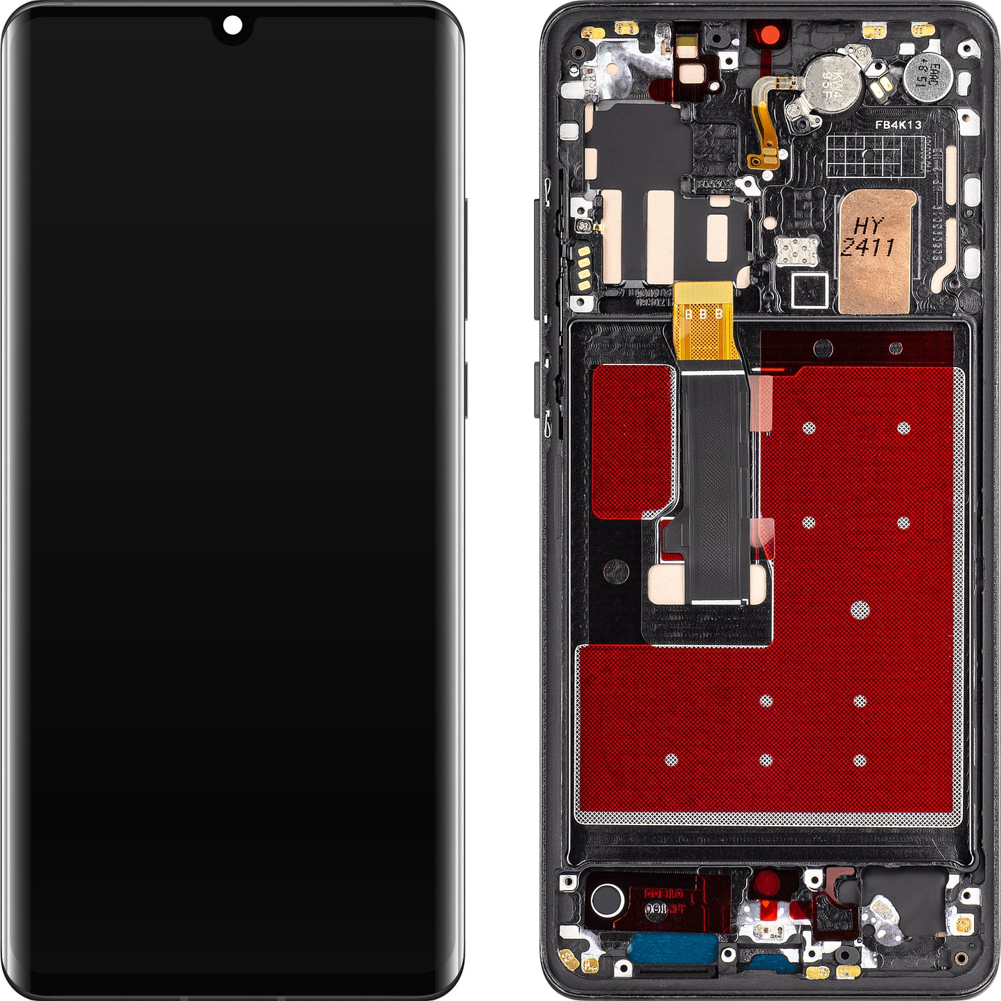 MP zaslon na dotik, združljiv s Huawei P30 Pro, z okvirjem, različica OLED, črn 