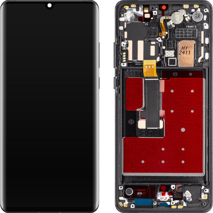 MP zaslon na dotik, združljiv s Huawei P30 Pro, z okvirjem, različica OLED, črn 