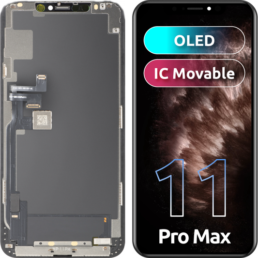 MP zaslon na dotik, združljiv z Apple iPhone 11 Pro Max, z okvirjem, OLED FHD IC Movable različica, črna