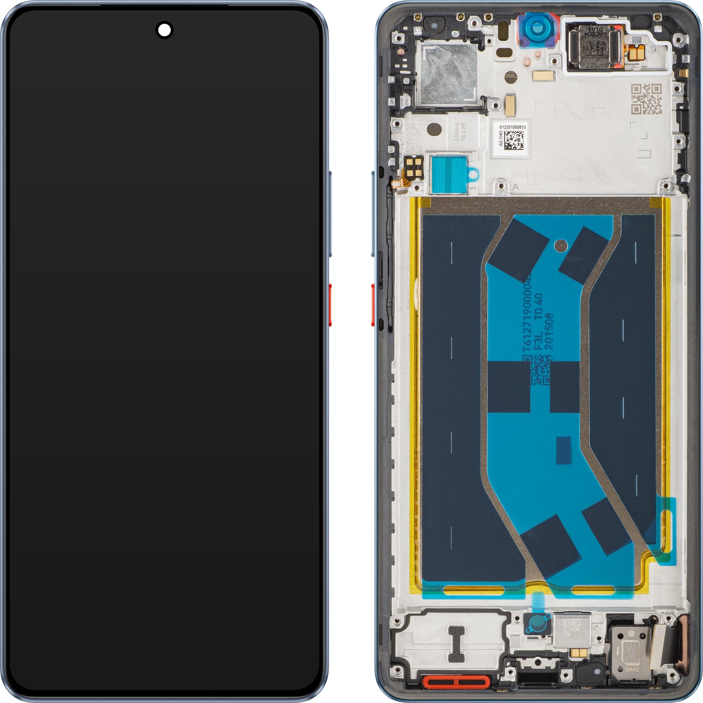Zaslon s Touchscreenom Realme GT 7, z okvirjem, modra (IceSense Blue), Service Pack 621029000570