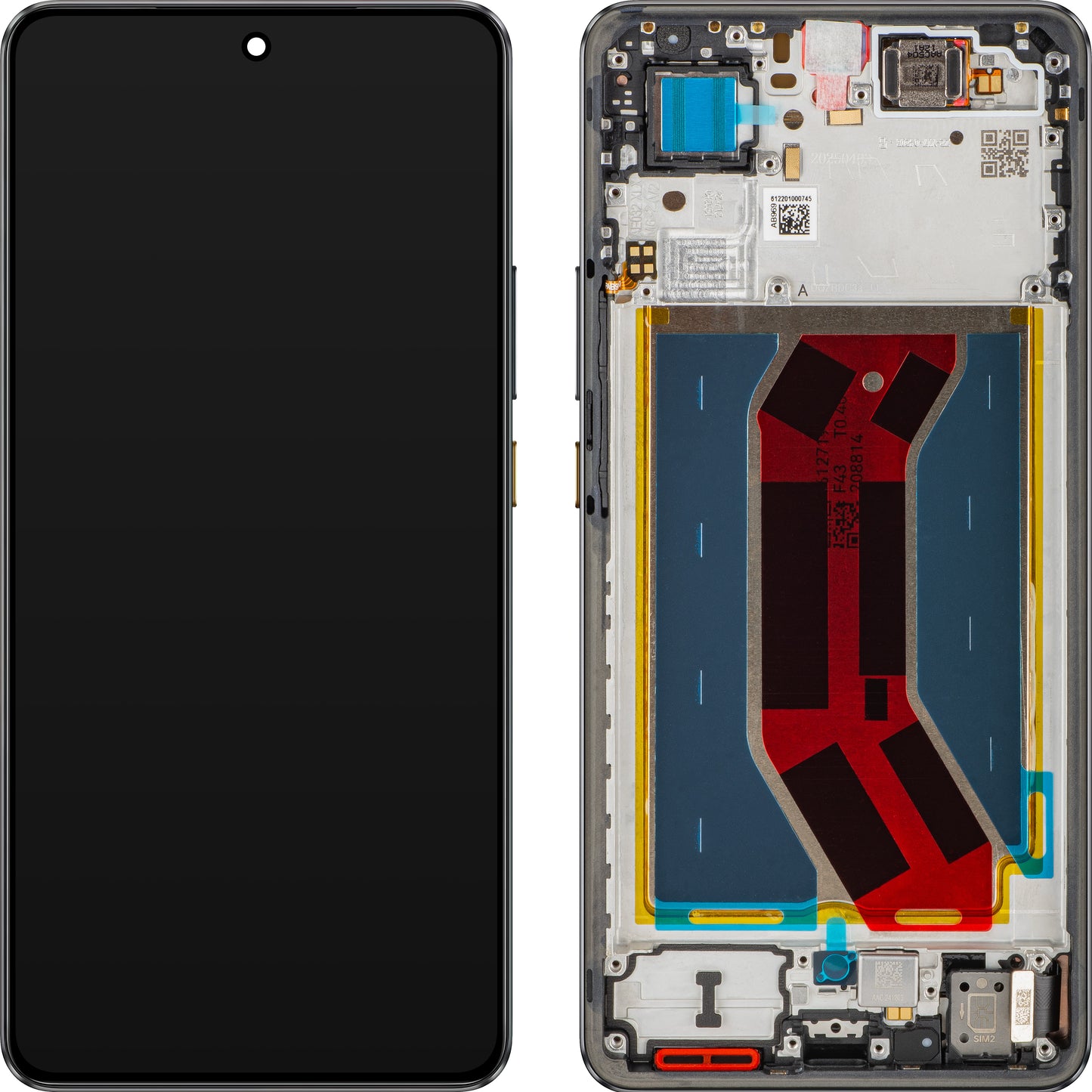 Zaslon s Touchscreenom Realme GT 7T, z okvirjem, črn (IceSense Black), Service Pack 621029000574
