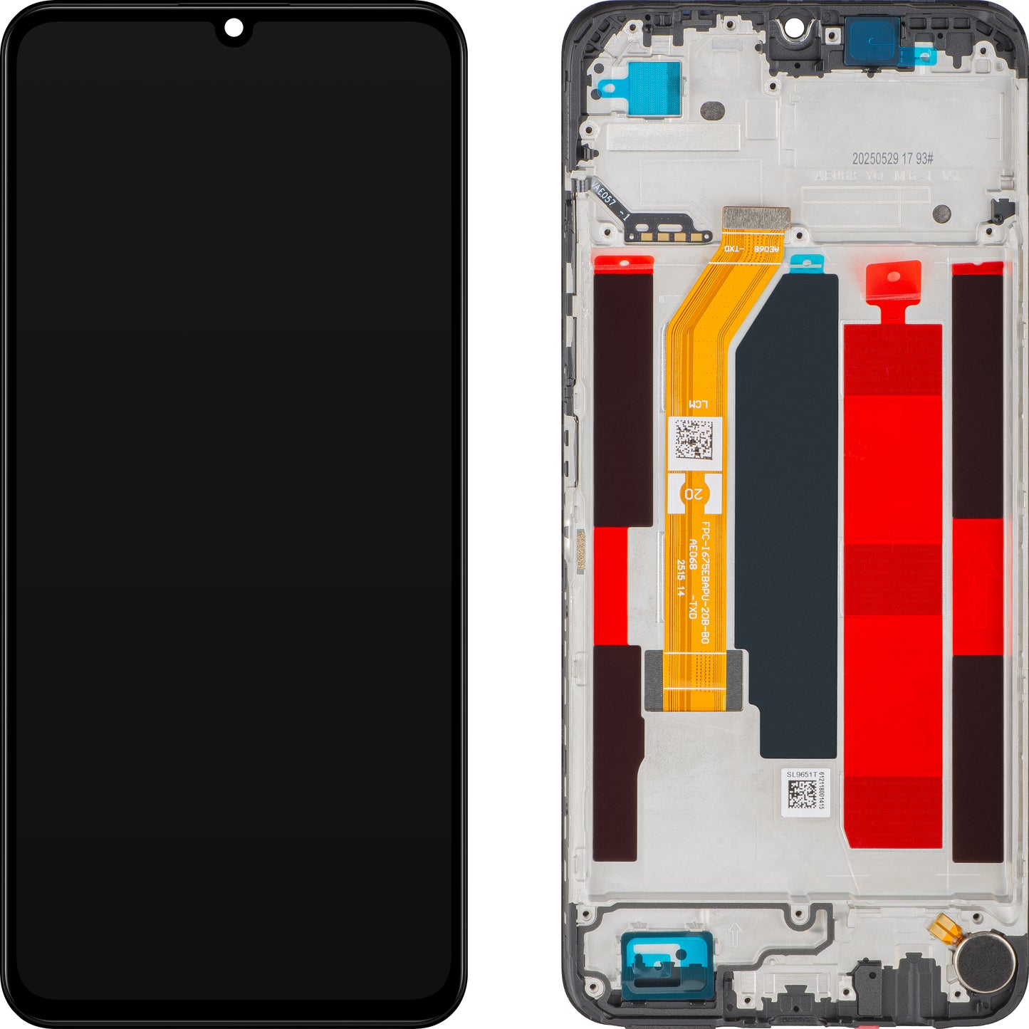 Zaslon na dotik Realme Note 70T, s okvirjem, črn (Obsidian Black), Service Pack 621029000609