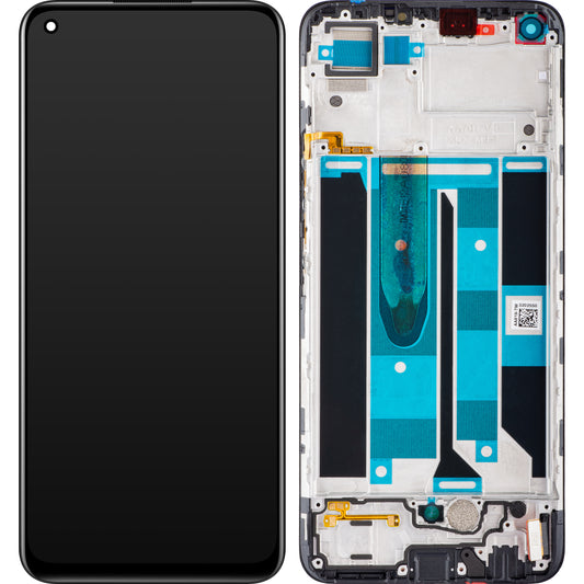Zaslon na dotik Realme 8, z okvirjem, črn, zamenjava 4906919