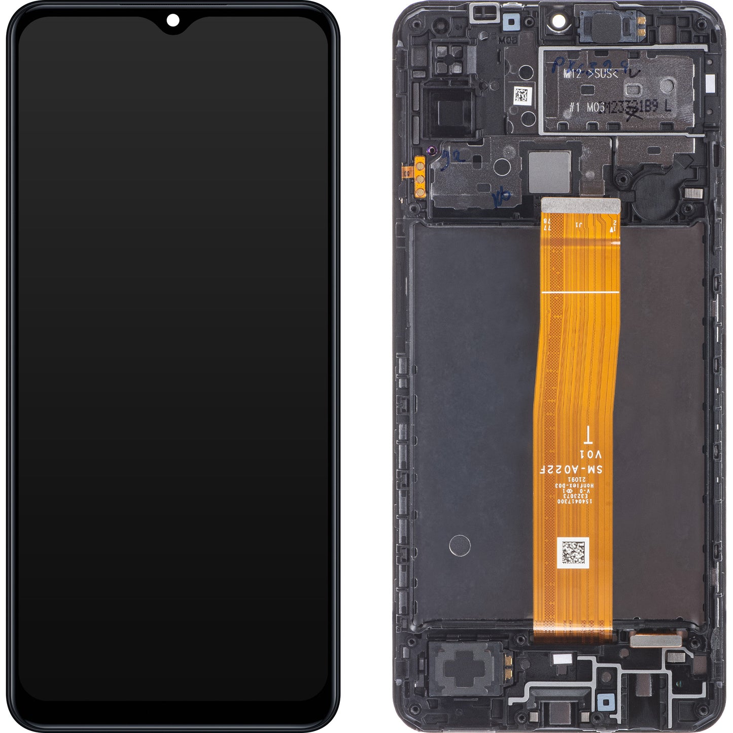 Zaslon na dotik Samsung Galaxy M12 M127, z okvirjem, črn, zamenjava GH82-25042A