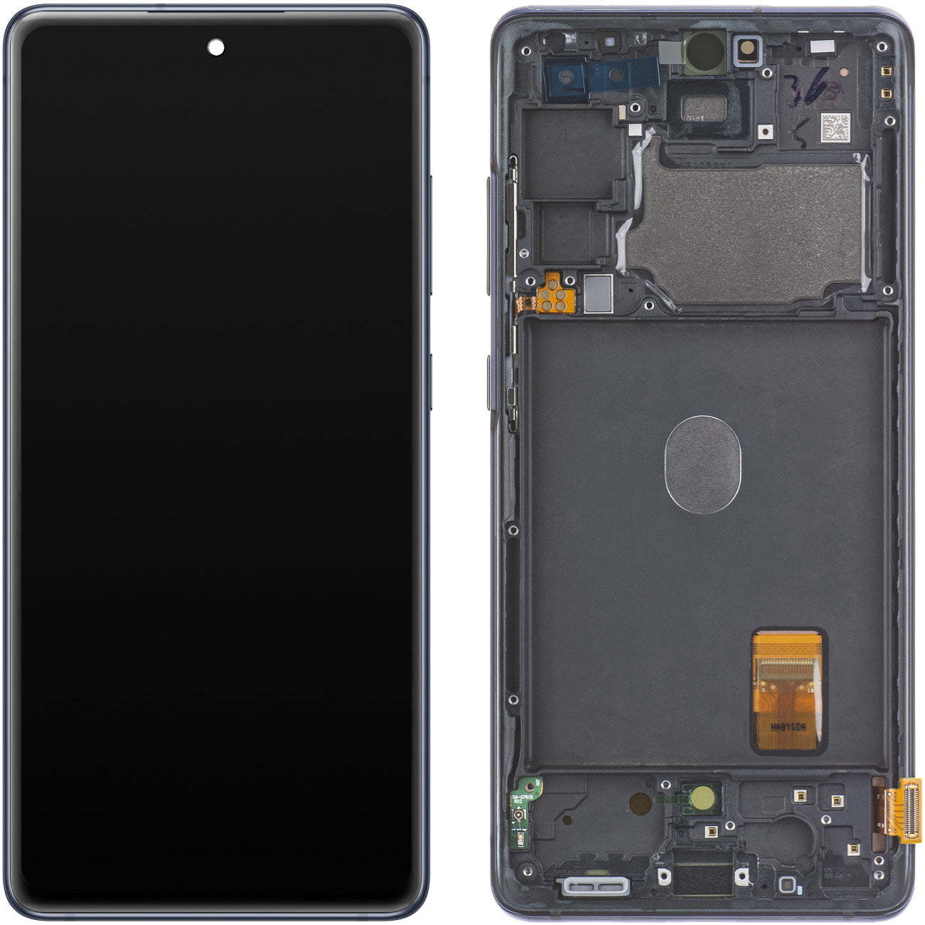 Zaslon s touchscreenom Samsung Galaxy S20 FE 5G G781, z okvirjem, temno moder, zamenjava GH82-24214A