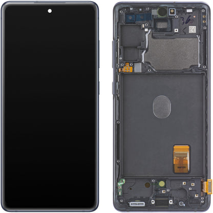 Zaslon s touchscreenom Samsung Galaxy S20 FE 5G G781, z okvirjem, temno moder, zamenjava GH82-24214A