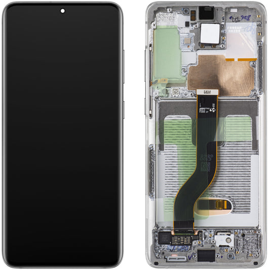 Zaslon na dotik Samsung Galaxy S20+ 5G G986 / S20+ G985, z okvirjem, bel (Cloud White), servisni paket GH82-31441B
