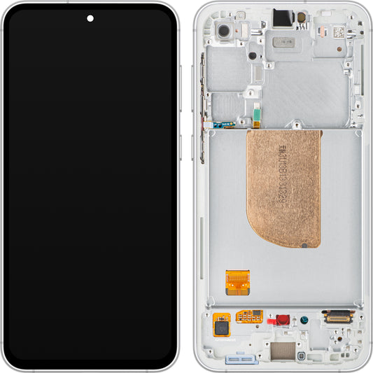 Samsung Galaxy Galaxy S23 FE S711 Zaslon na dotik z okvirjem, bel (krem), servisni paket GH82-32854B 