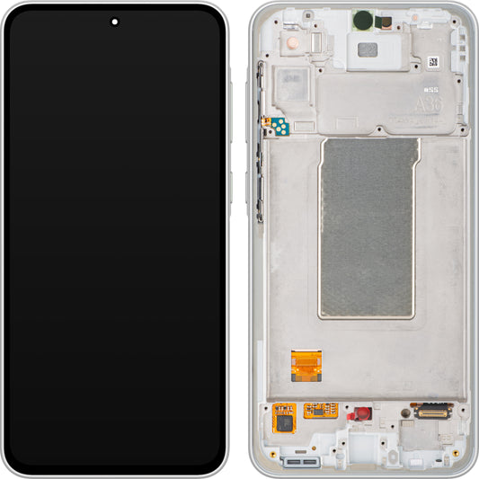 Samsung Galaxy A36 A366 Display with Touchscreen, Frame, White, Service Pack GH82-36841B
