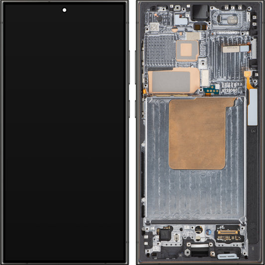 Samsung Galaxy Galaxy S24 Ultra S928 zaslon na dotik, z okvirjem, titanovo črn, servisni paket GH82-33396B 