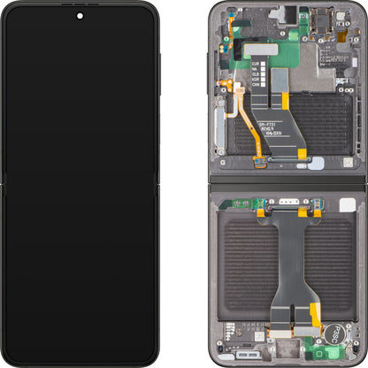 Zaslon s funkcijo na dotik Samsung Galaxy Z Flip5 F731, z okvirjem, pod notranjim delom, siv, servisni paket GH82-31827E