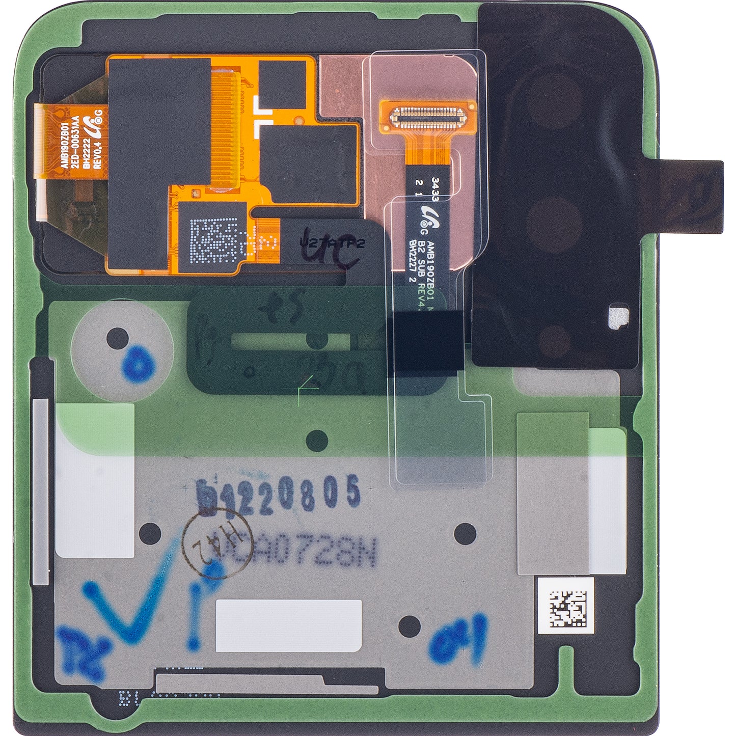 Zaslon na dotik Samsung Galaxy Z Flip4 F721, zunanji del, siv (grafit), servisni paket GH97-27947A