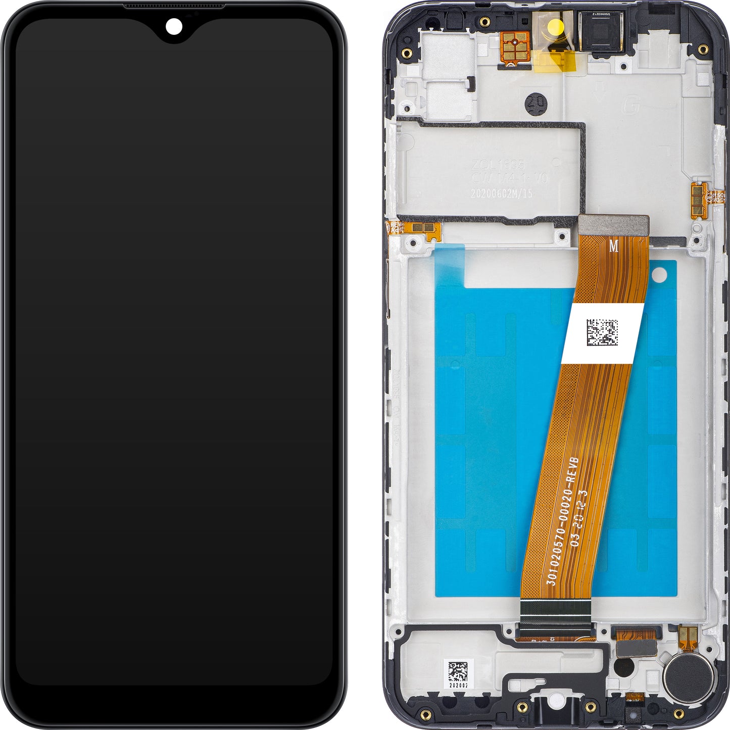 Zaslon na dotik Samsung Galaxy A01 A015, z okvirjem, evropska različica, črna, servisni paket GH81-18209A