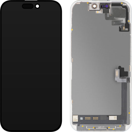 Zaslon na dotik in senzor bližine MP, združljiv z Apple iPhone 17, z okvirjem, programska različica OLED FHD 120Hz Diagnostic, črna