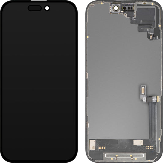 Zaslon na dotik z bližinskim senzorjem MP, združljiv z Apple iPhone 16, z okvirjem, različica programske opreme OLED FHD diagnostična, črna