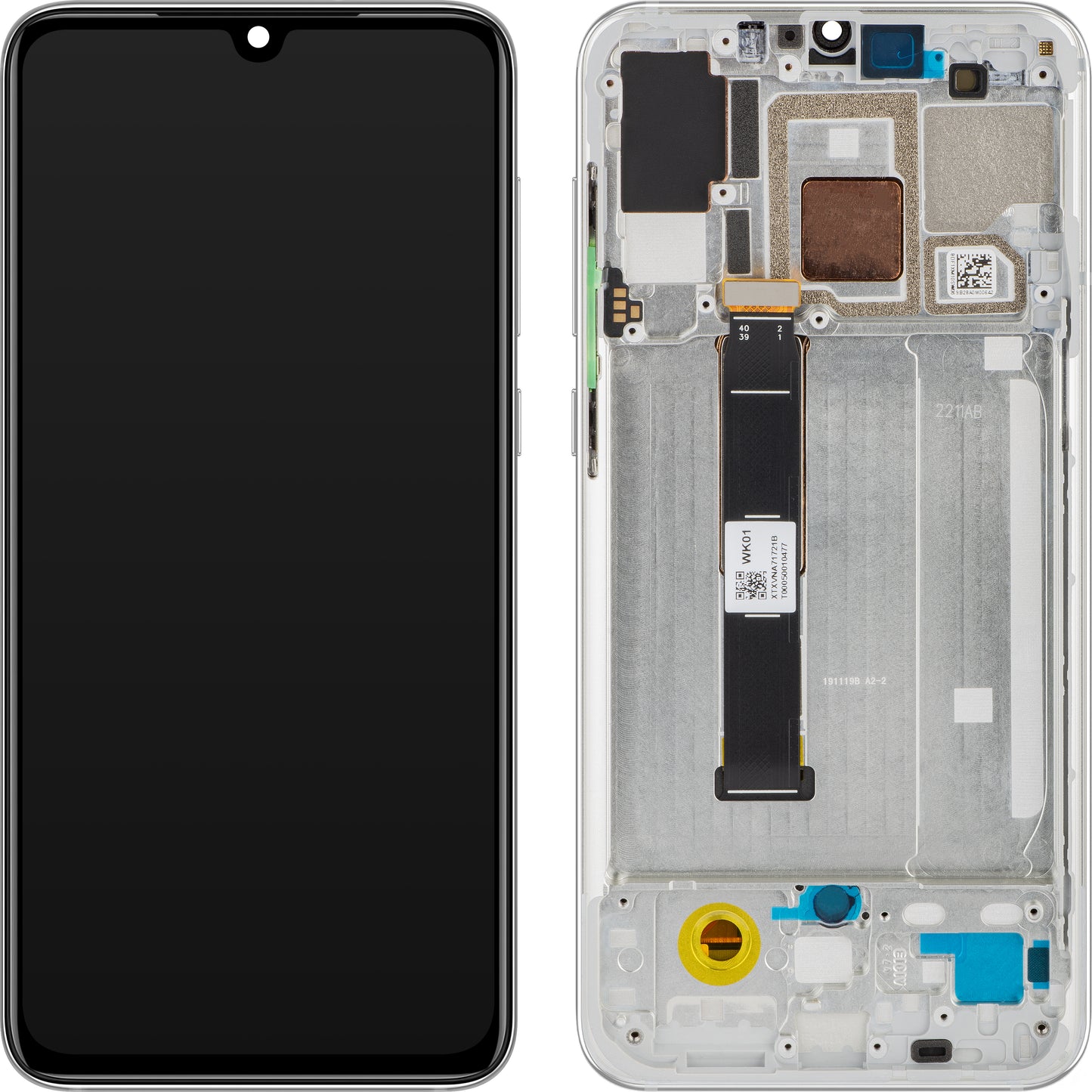 Xiaomi Mi 9 Pro 5G Touchscreen Display with Frame, White (Dream White), Service Pack 5600020F1X00 