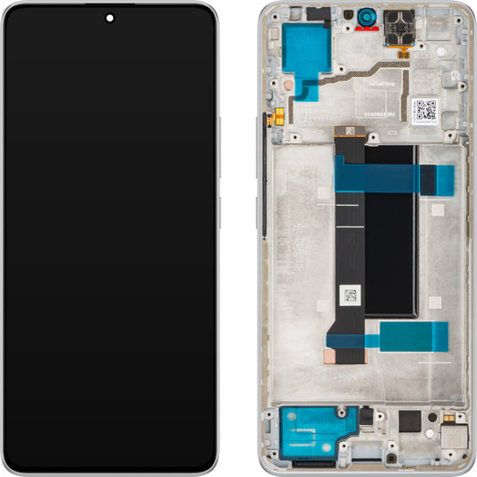 Zaslon s Touchscreenom Xiaomi Poco X6 / Redmi Note 13 Pro 5G, z okvirjem, bel, Service Pack 560001N16P00