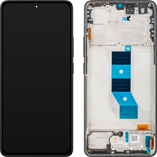Zaslon s Touchscreenom Xiaomi Redmi Note 14 5G, s okvirjem, Črn (Midnight Black), Service Pack 56002000O1700