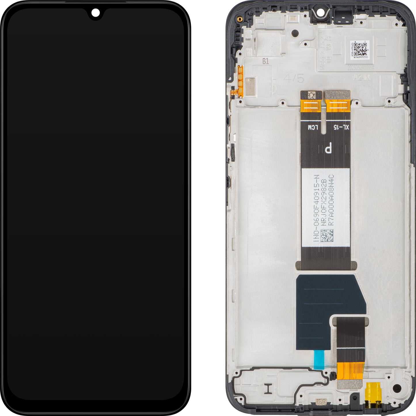 Zaslon s Touchscreenom Xiaomi Redmi 15C 5G, z okvirjem, črn, Service Pack 56000200P1500