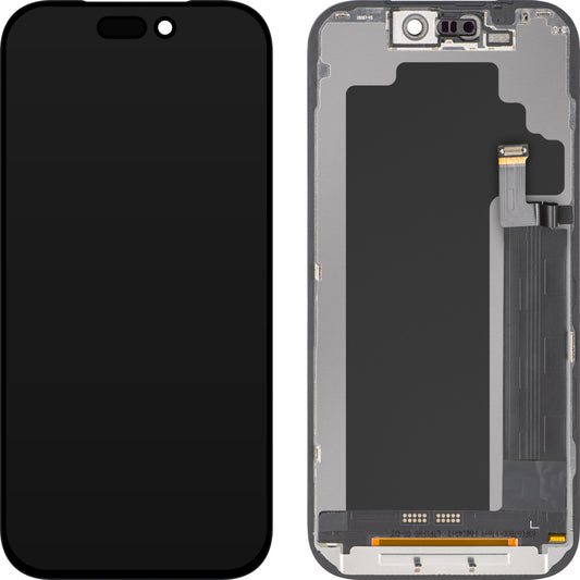 Zaslon na dotik ZY za Apple iPhone 17 Pro, z okvirjem, LCD različica In-Cell IC Movable, črn