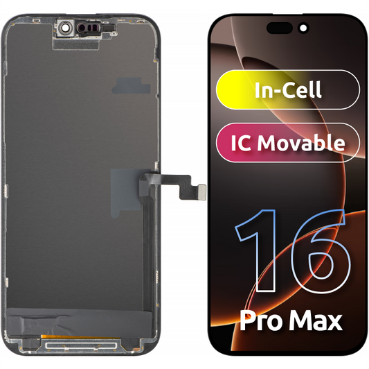 Zaslon na dotik ZY za Apple iPhone 16 Pro Max, z okvirjem, različica LCD In-Cell IC Movable, črna