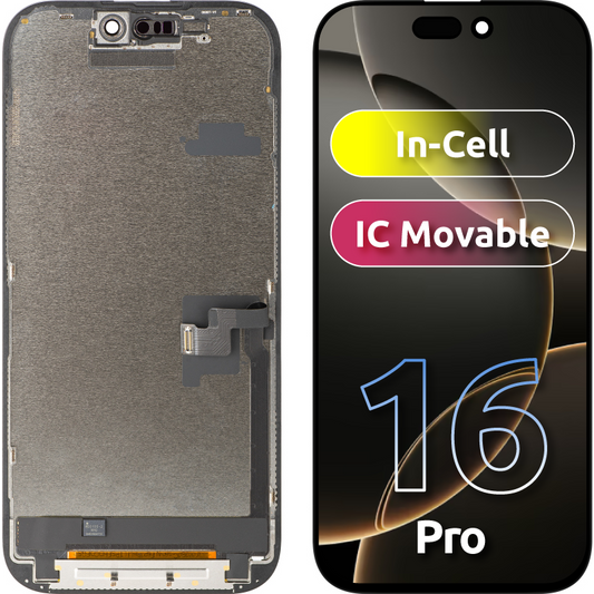 Zaslon na dotik ZY za Apple iPhone 16 Pro, z okvirjem, različica LCD In-Cell IC Movable, črna