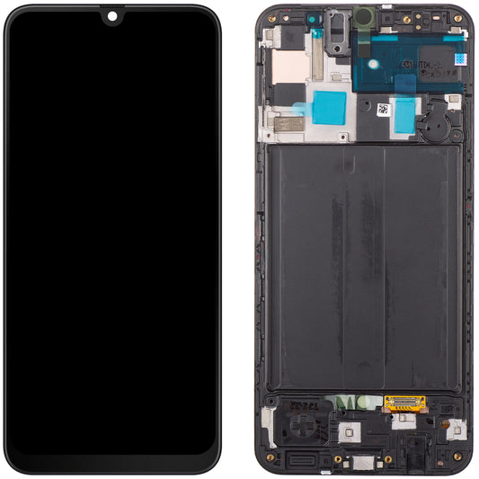 Samsung Galaxy Galaxy A50 A505 Zaslon na dotik z okvirjem, črn, servisni paket GH82-19204A