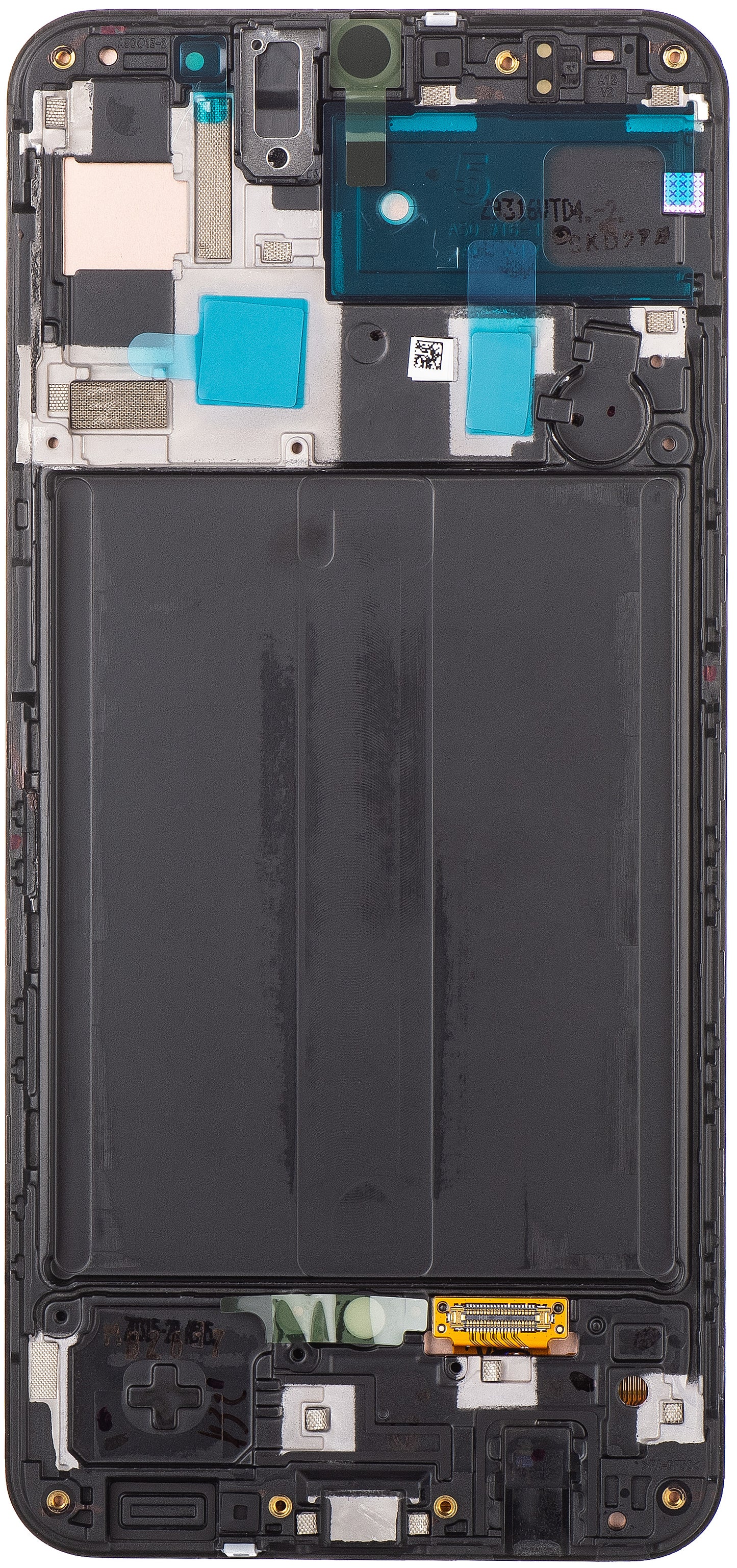 Samsung Galaxy Galaxy A50 A505 Zaslon na dotik z okvirjem, črn, servisni paket GH82-19204A