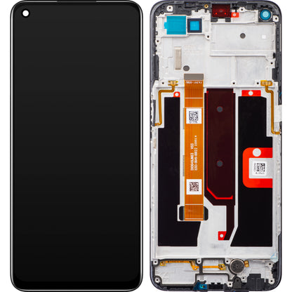 Oppo A74 5G / A54 5G Zaslon na dotik z okvirjem, črn, servisni paket 4906219