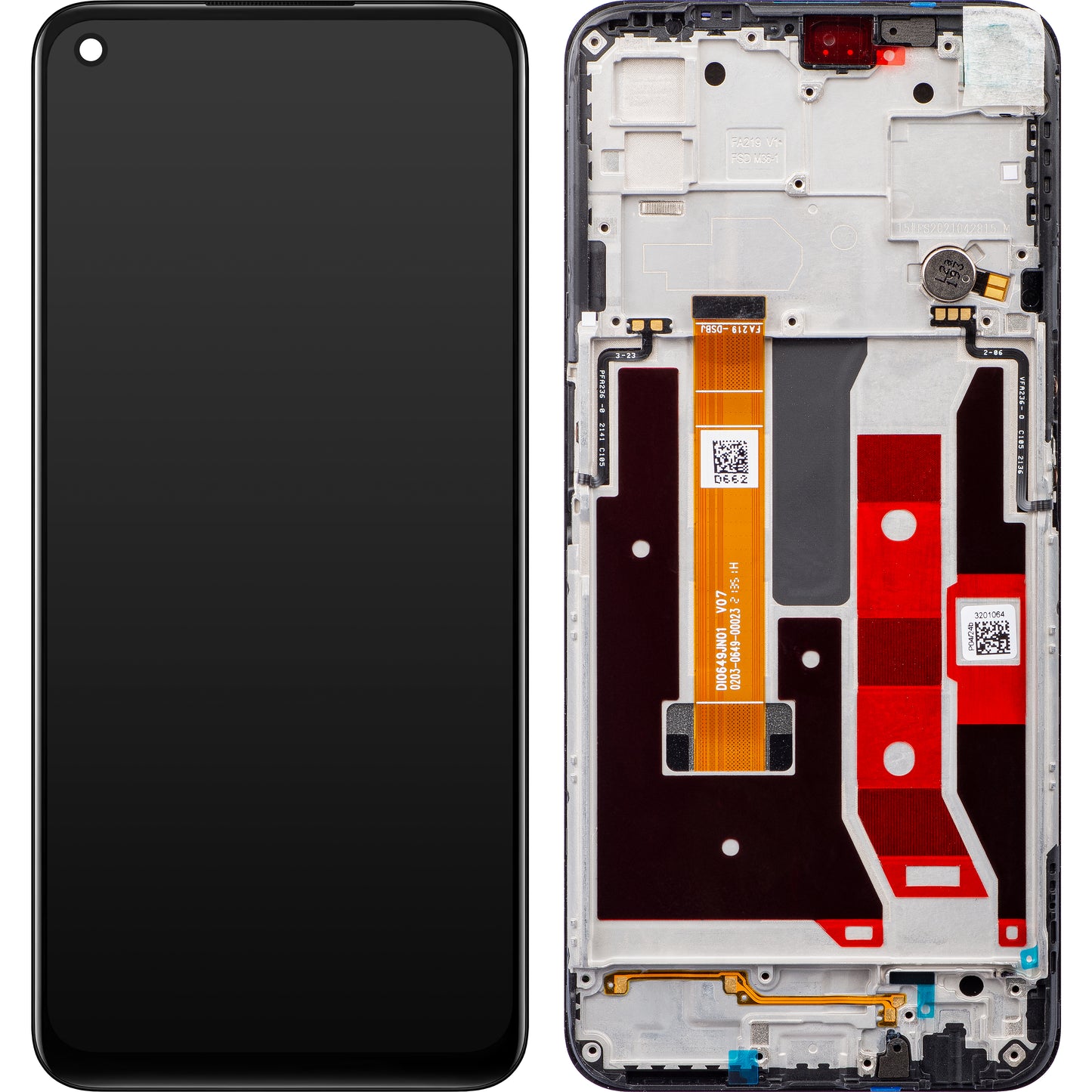 Oppo A73 5G / A72 5G Zaslon na dotik z okvirjem, črn, servisni paket 4904890