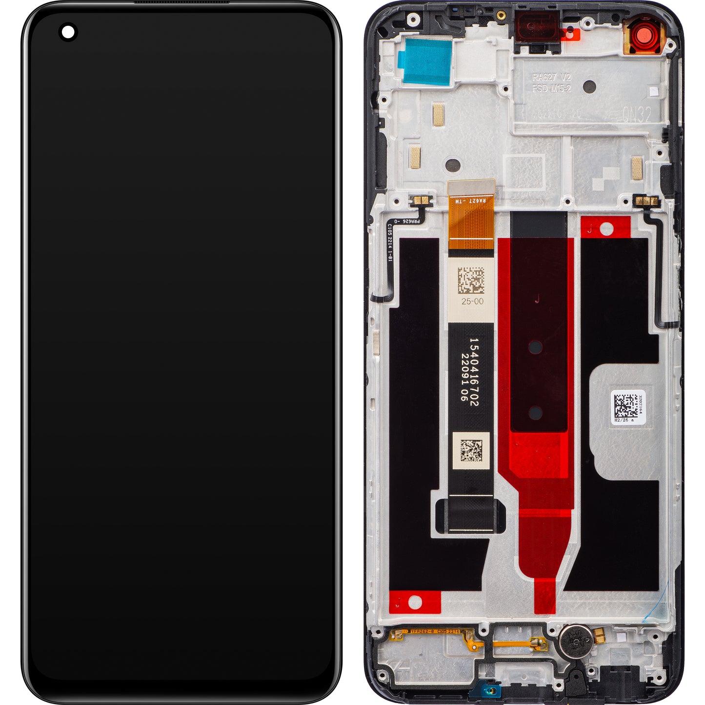 Realme 8 5G zaslon na dotik Realme 8 5G, z okvirjem, črn, servisni paket 4906662