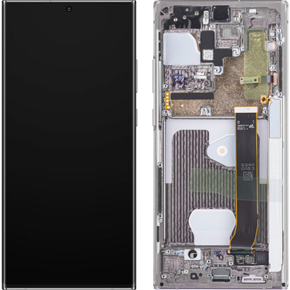 Zaslon na dotik Samsung Galaxy Note 20 Ultra 5G N986 / Note 20 Ultra N985, z okvirjem, bel, servisni paket GH82-23596C