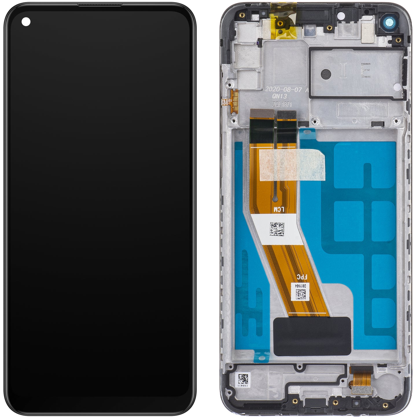 Zaslon na dotik Samsung Galaxy Galaxy M11 M115, z okvirjem, črn, servisni paket GH81-18736A