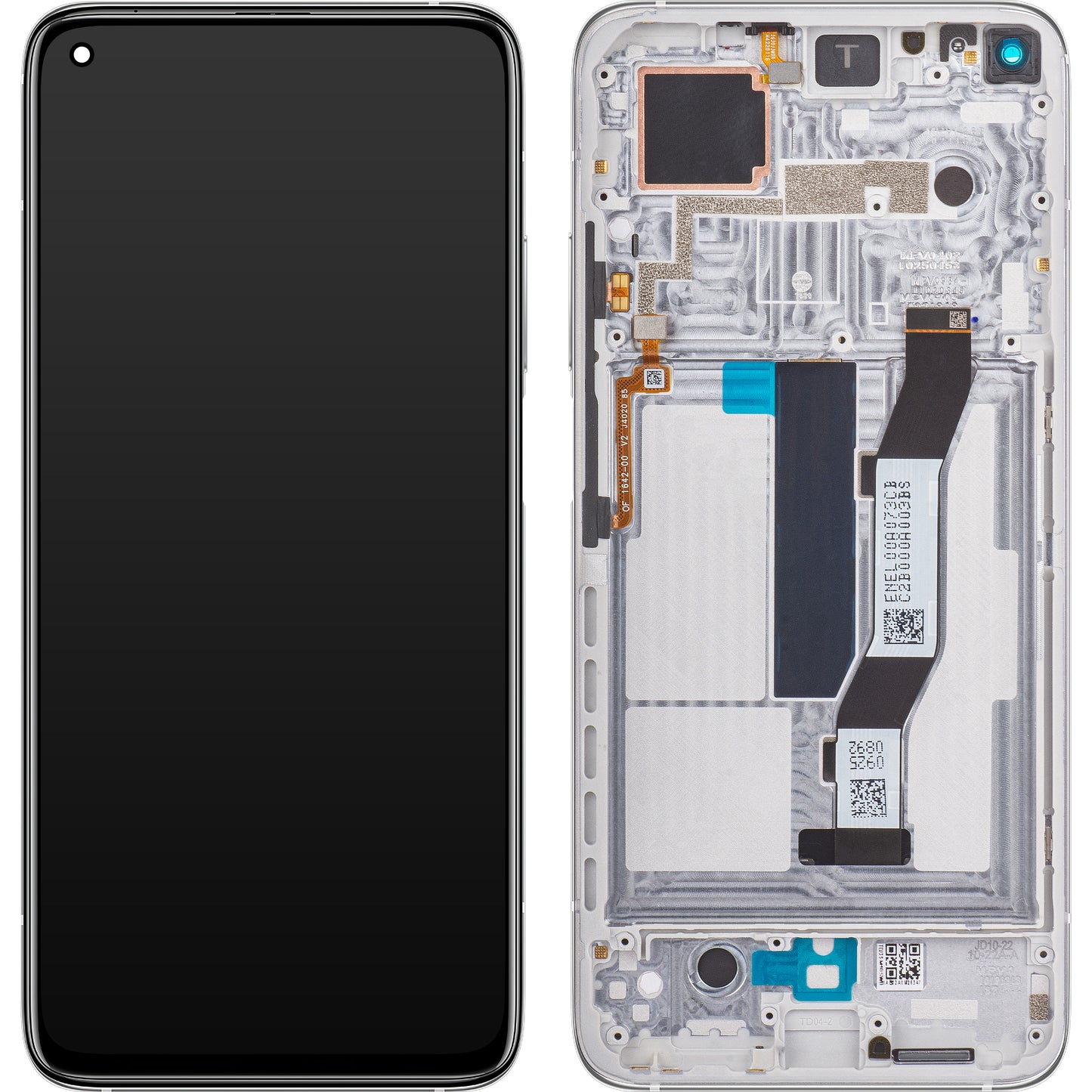 Xiaomi Redmi Redmi K30S / 10T 5G / 10T Pro 5G Zaslon na dotik z okvirjem, srebrn, servisni paket 5600040J3S00