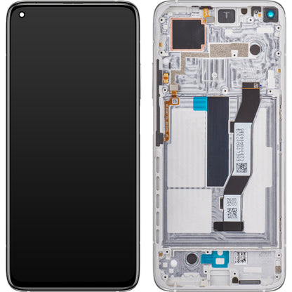 Xiaomi Redmi Redmi K30S / 10T 5G / 10T Pro 5G Zaslon na dotik z okvirjem, srebrn, servisni paket 5600040J3S00