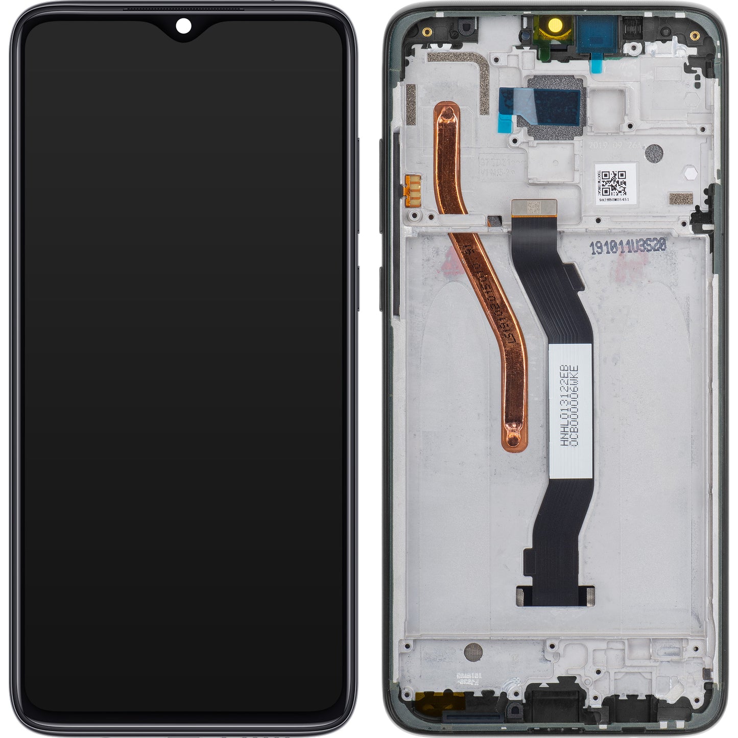 Xiaomi Redmi Redmi Note 8 Pro Zaslon na dotik z okvirjem, črn, servisni paket 56000500G700